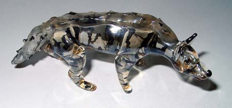 A glass striped hyena.