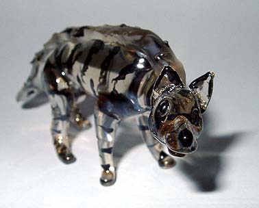 A glass striped hyena.