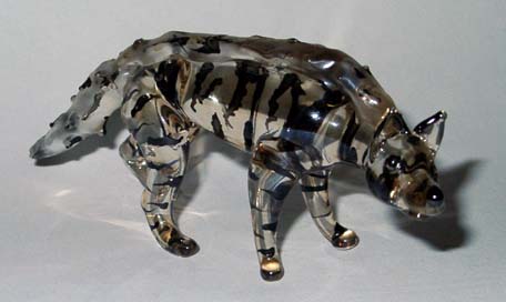 A glass striped hyena.